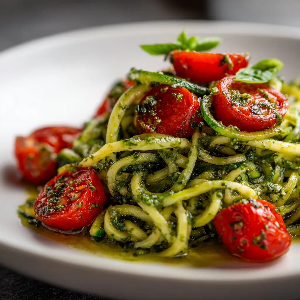 Basil Pesto Zoodles Recipe Delicious Easy 5 Basil Pesto Zoodles with upscaled 68502e2de20dd