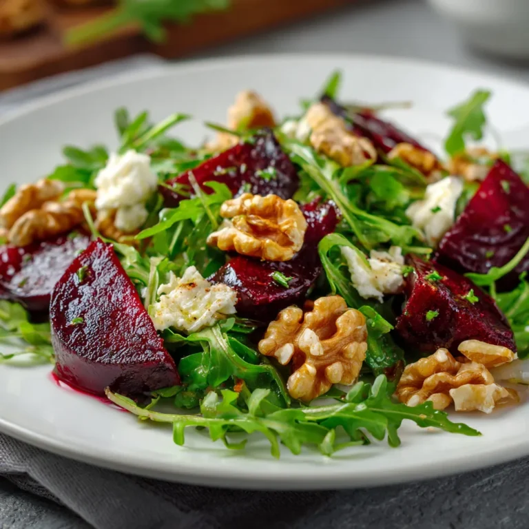 Beet and Arugula Salad Recipe with Walnuts