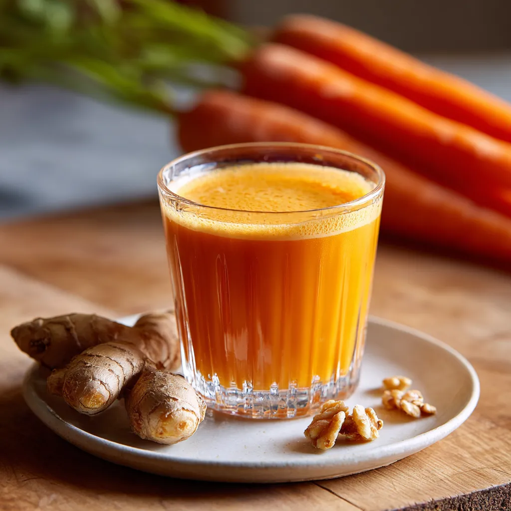 Carrot Ginger Gut Shot Recipe – The Best Wellness Elixir for Gut Health 5 Carrot ginger mixture blending in blender