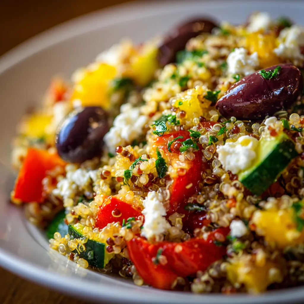 Colorful Mediterranean Quinoa Salad with Feta and Olives 3 Colorful Mediterranean Quinoa Salad upscaled 6851bbad23c58
