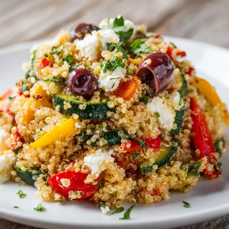 Colorful Mediterranean Quinoa Salad with Feta and Olives