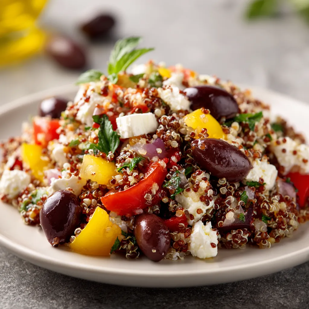 Colorful Mediterranean Quinoa Salad with Feta and Olives 4 Colorful Mediterranean Quinoa Salad upscaled 6851bc9dc9fee
