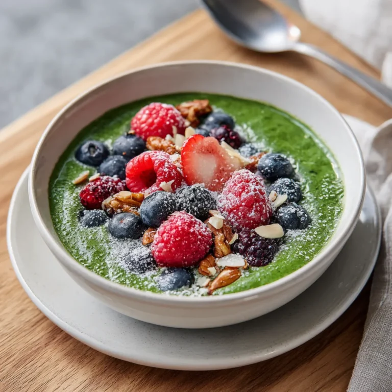 Detox Smoothie Bowl with Spinach and Berries Recipe