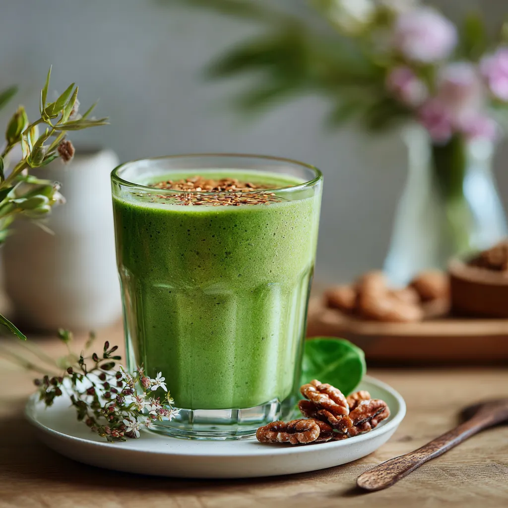 gut healing smoothie ingredients flat lay