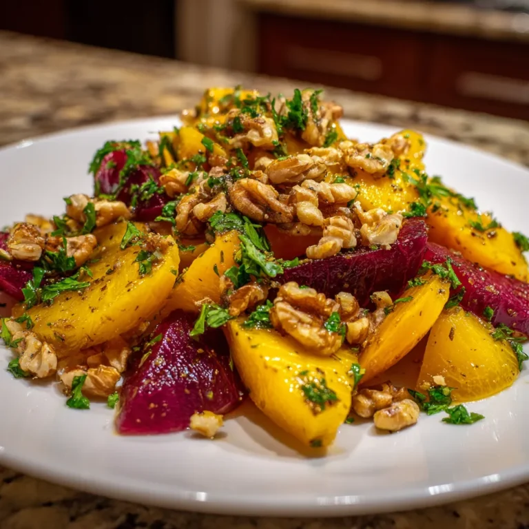 Golden Beet Salad with Walnuts Recipe