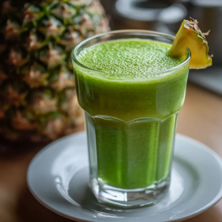 Green Smoothie with Spinach and Pineapple Recipe