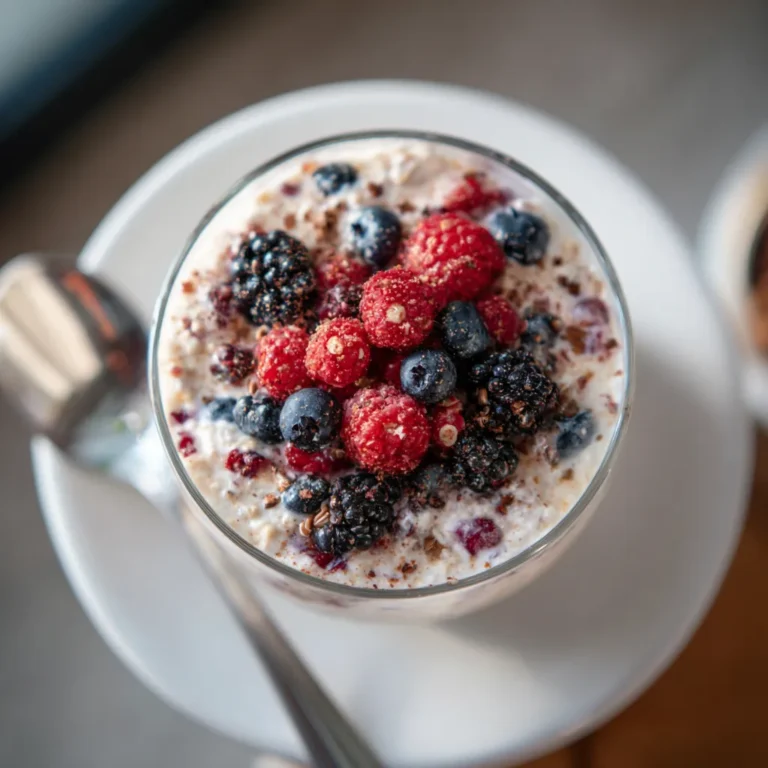 Overnight Oats Recipe with Berries and Flaxseeds