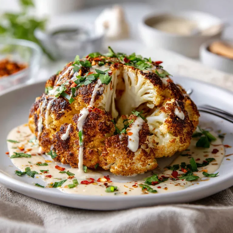 Roasted Cauliflower Recipe with Tahini Dressing