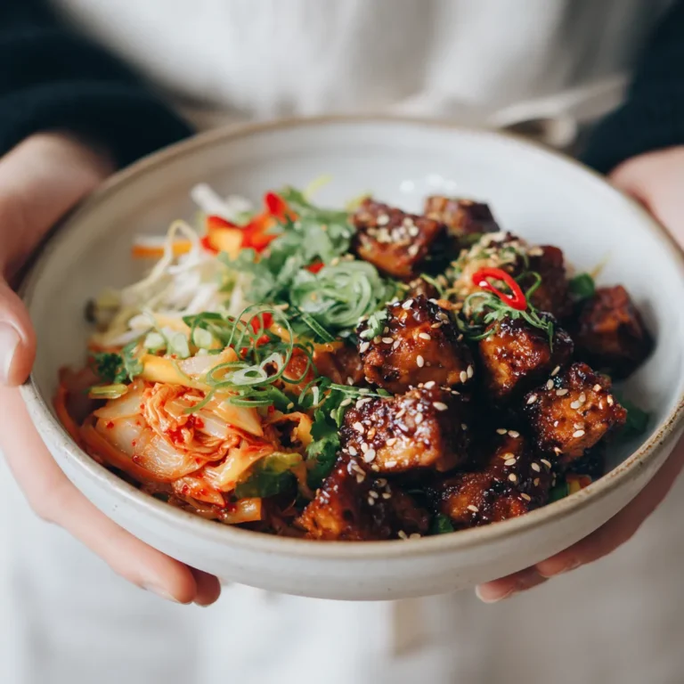 Vegan Gut-Healing Bowl with Tempeh and Kimchi