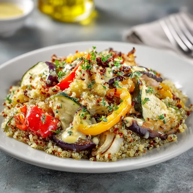 Zesty Quinoa Salad with Roasted Vegetables and Lemon Dressing