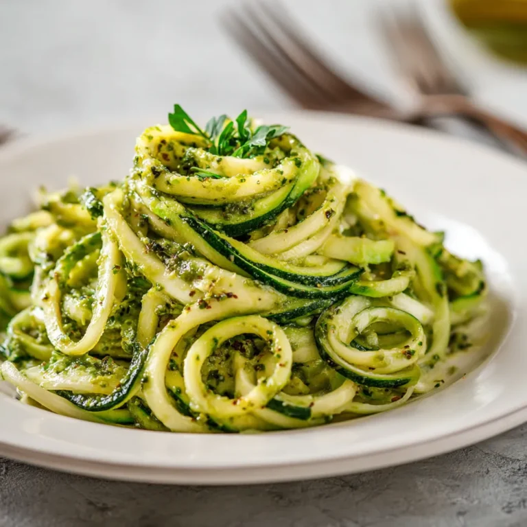 Zucchini Noodles Recipe with Avocado Pesto