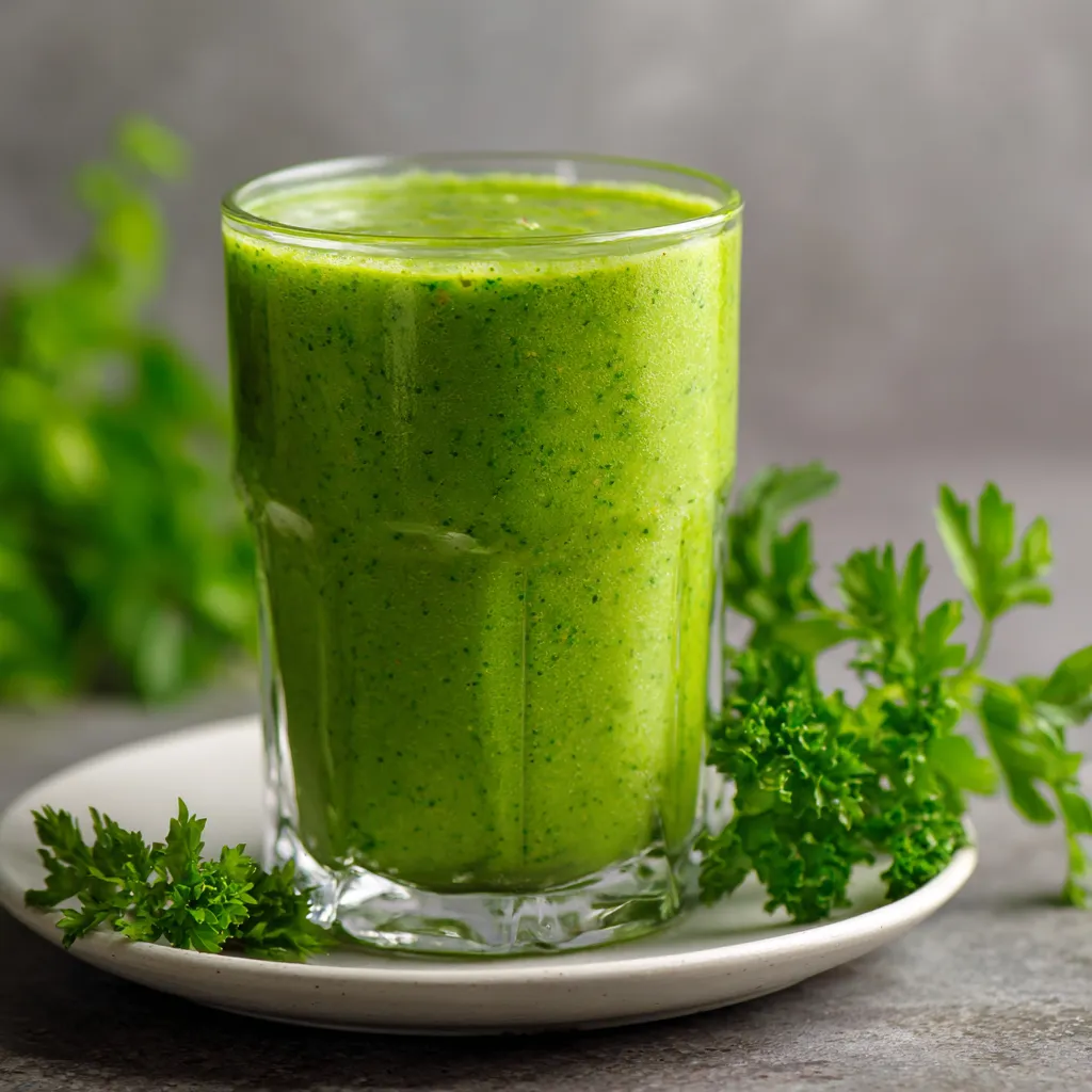 Green Detox Smoothie Recipe For Inflammation Relief Power Up 5 Finished green detox smoothie garnished with seeds and mint