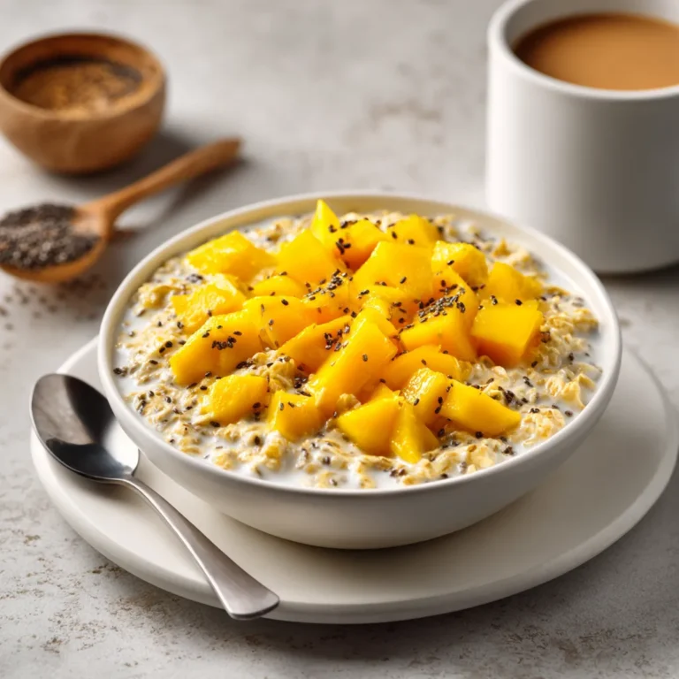 Coconut Milk Oats with Mango and Chia Seeds