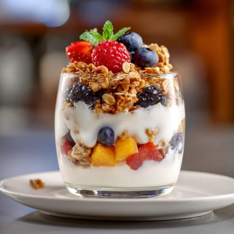 Creamy Yogurt Parfait with Granola and Mixed Fruits