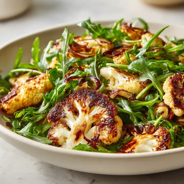 Grilled Cauliflower and Arugula Bowl