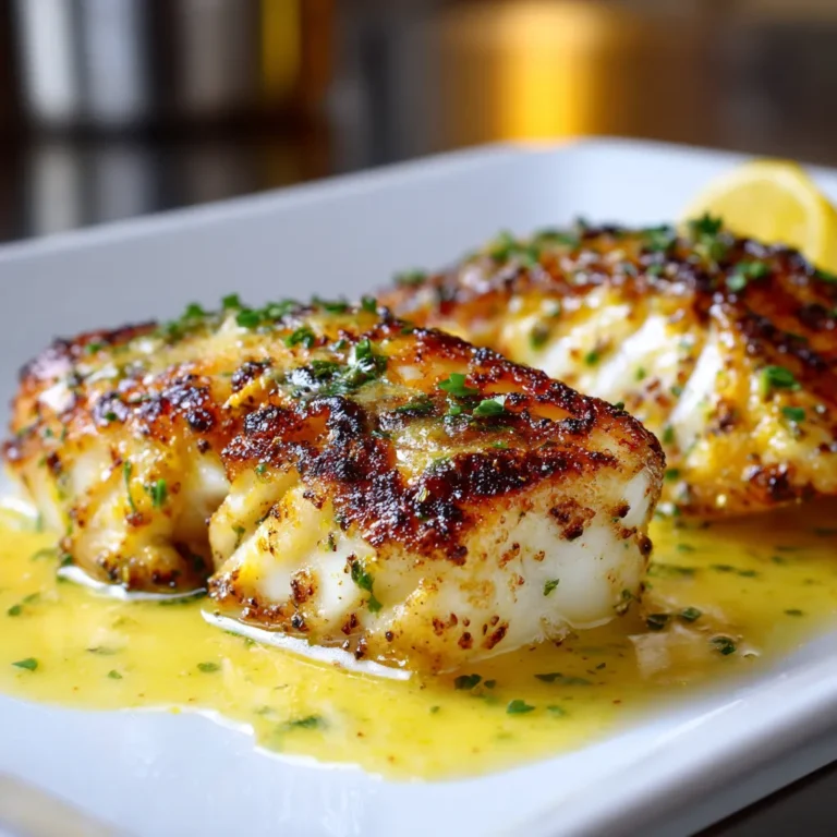 Honey Turmeric Grilled Cod with Lemon Butter Sauce