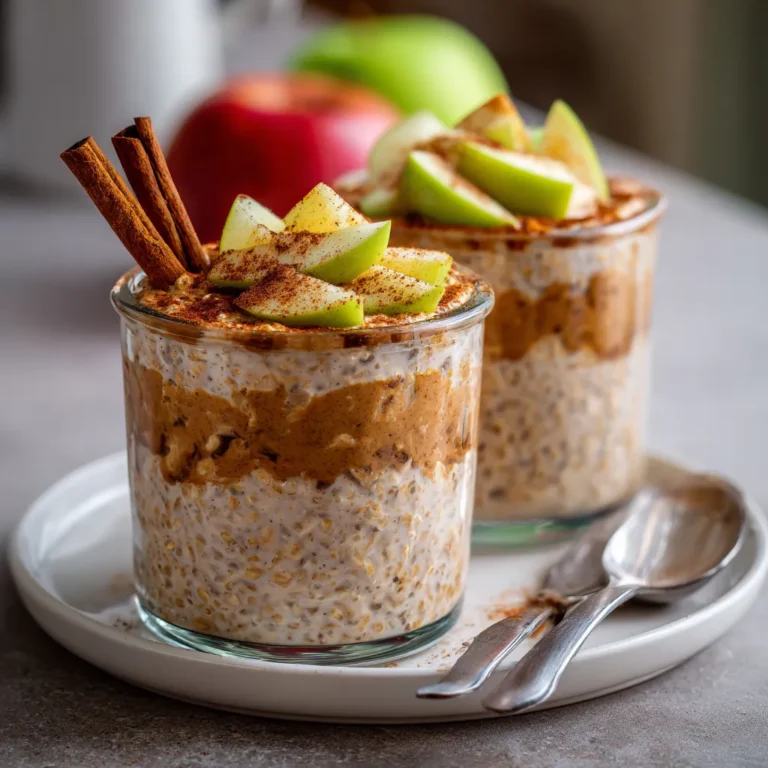 Nut Butter Overnight Oats with Apples and Cinnamon