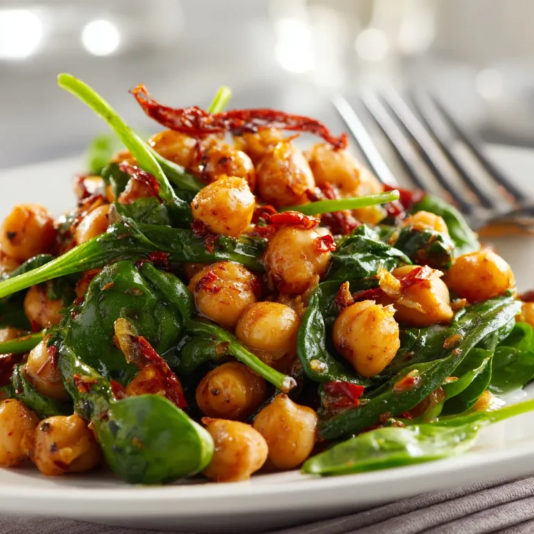 Spicy Chickpea and Spinach Salad