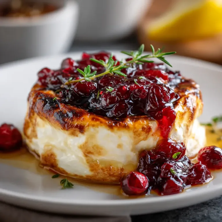 Baked Brie with Cranberry Sauce