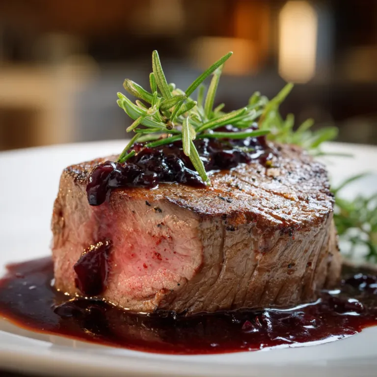 Beef Tenderloin with Red Wine Sauce