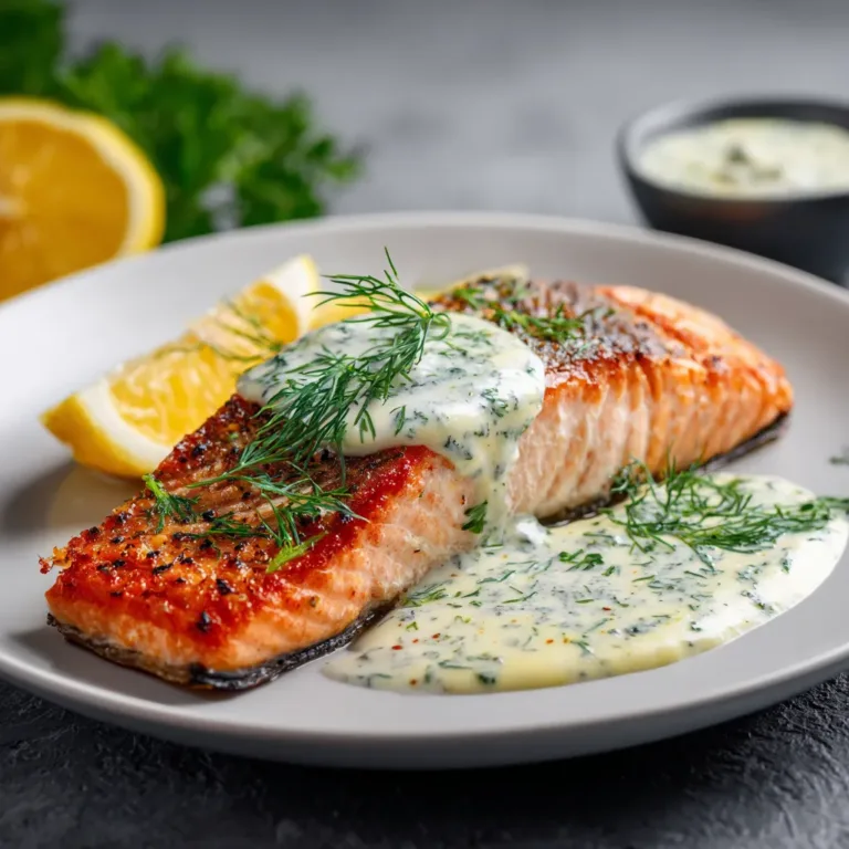 Roasted Salmon with Lemon-Dill Sauce